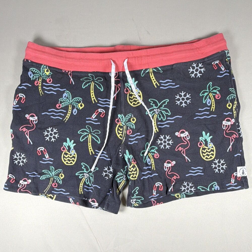 Chubbies Men’s XXL Waffle Knit Lounge Shorts Tropical Christmas Holiday